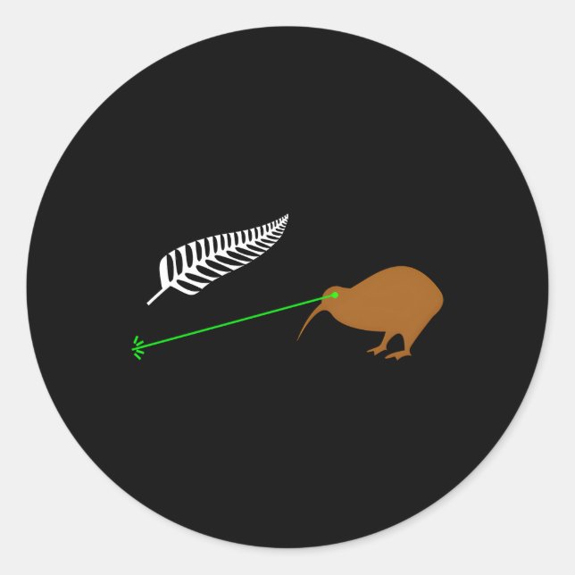 Laser Kiwi Flag - New Zealand Popular Choice Runder Aufkleber (Vorderseite)