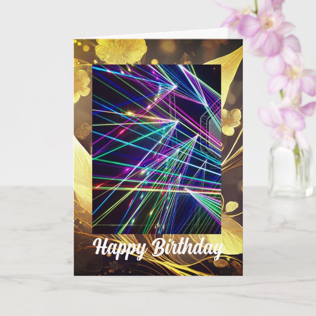 Laser Lights Geburtstagskarte Karte (Orchidee)