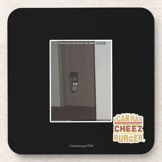Laser-Miezekatze Getränkeuntersetzer (Vorderseite)