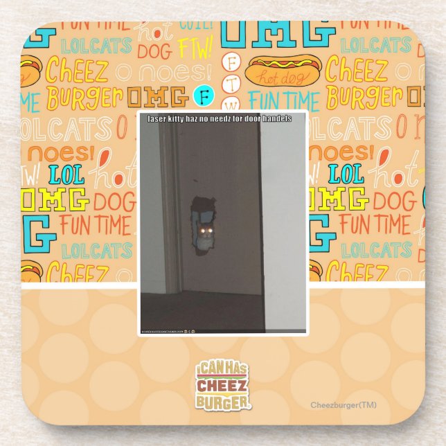 Laser-Miezekatze Getränkeuntersetzer (Vorderseite)