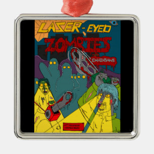 Laser-Mit Augen Zombies mit Chainsaws-Ornament Ornament Aus Metall