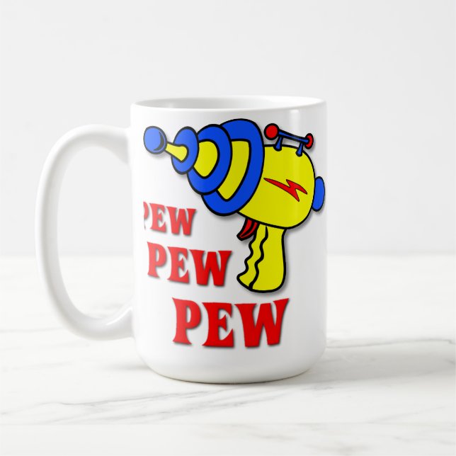 Laser Pistole Pew Pew Pew Lustiger Becher Kaffeetasse (Links)