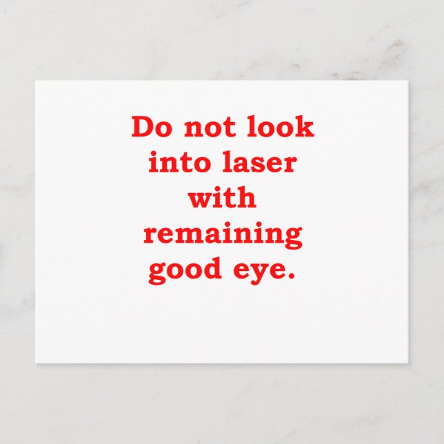 LASER.png Postkarte (Vorderseite)