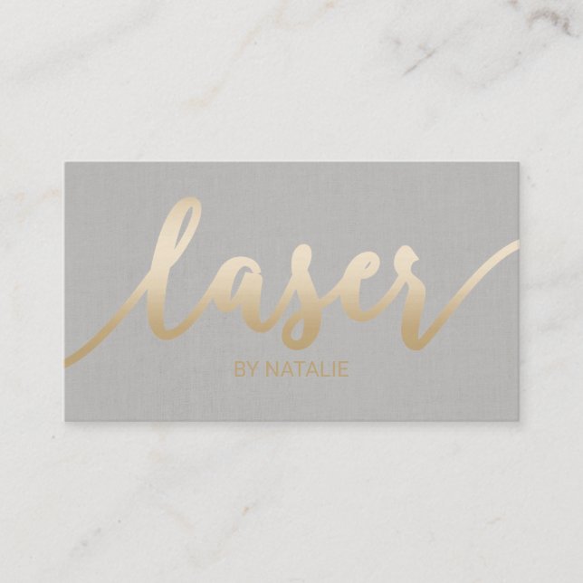 Laser Remedy Beauty Esthetiker Gold Typografie Visitenkarte (Vorderseite)