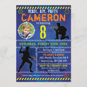 Laser Tag Birthday Party Einladung