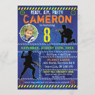 Laser Tag Birthday Party Einladung