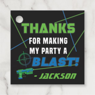 Laser Tag Blue & Green Geburtstag Vielen Dank Geschenkanhänger