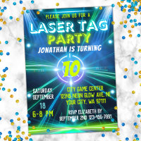 Laser Tag Blue Green Neon Glow Boys Geburtstagspar