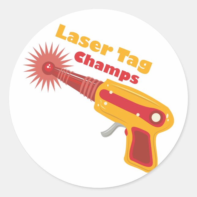 Laser-Tag-Champs Runder Aufkleber (Vorderseite)