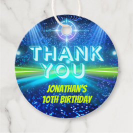 Laser Tag Gaming Blue Green Neon Glow Vielen Dank Geschenkanhänger