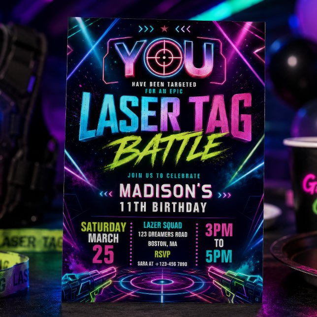 Laser Tag Geburtstagseinladung Einladung (Von Creator hochgeladen)