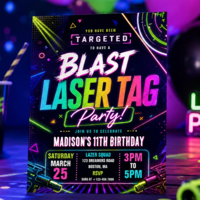 Laser Tag Geburtstagseinladung Einladung (Von Creator hochgeladen)