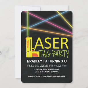 Laser Tag Geburtstagsfeier für Kinder Einladung