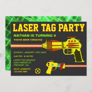 Laser Tag Kindergeburtstag Party Einladung