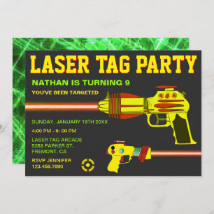Laser-Tag-Kindergeburtstag-Party Einladung