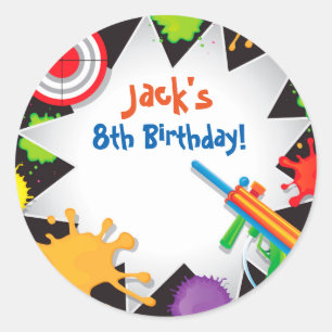 Laser-Tag Paint Ball Geburtstag Gunst Sticker