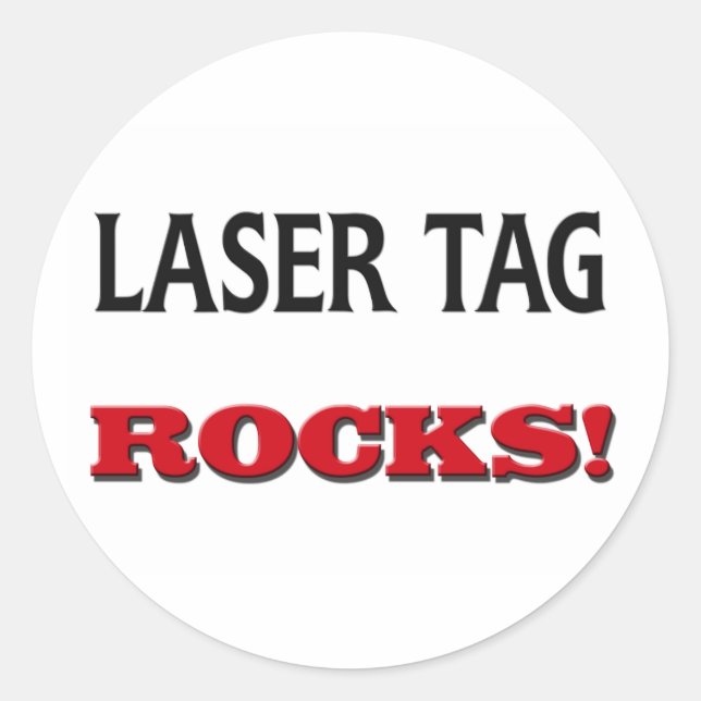 Laser-Tag-Rocks Runder Aufkleber (Vorderseite)