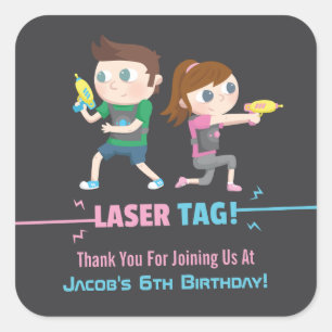 Laser Tag Spiel Kinder Danke Aufkleber