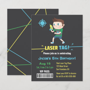 Laser Tag VIP-Ticket Jungen-Geburtstagseinladungen Einladung