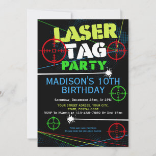 Laser-Tagglühen Partys Geburtstagseinladung Einladung