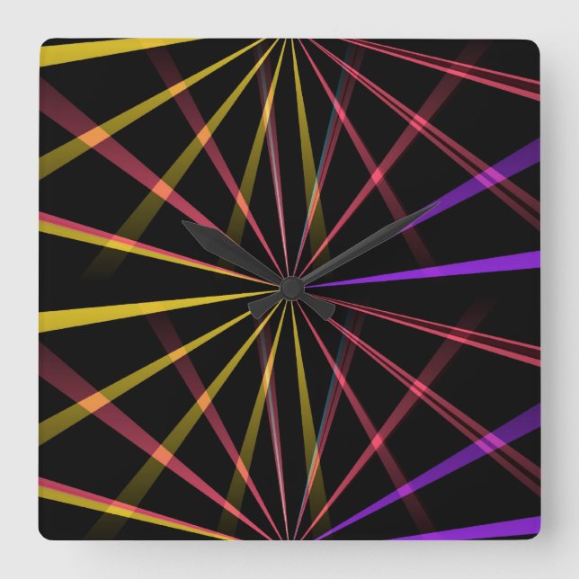 Laserlichte Quadratische Wanduhr (Vorderseite)