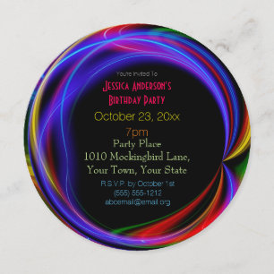 Laserneonlicht-Geburtstag Einladung