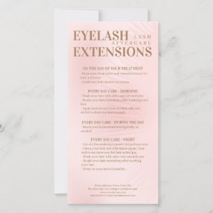 Lash Aftercare Beige Pink Eyelash Shadow Gradient Dankeskarte