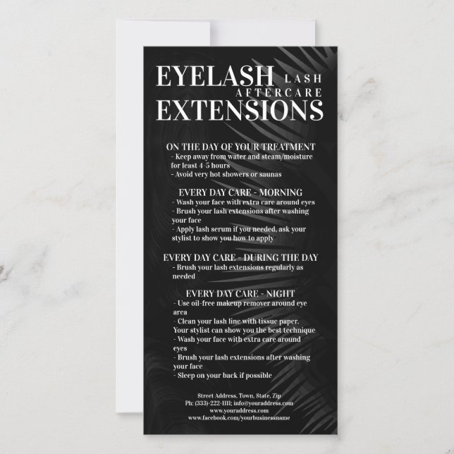 Lash Aftercare Black Eyelash Shadow Gradient Mesh Dankeskarte (Vorderseite)