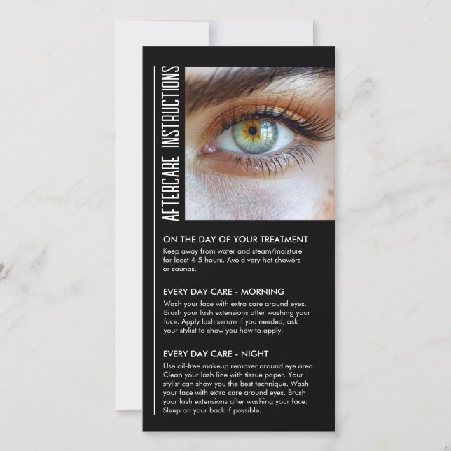 Lash Aftercare Black & White Modern Woman Eye Look Dankeskarte (Vorderseite)