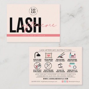 Lash Aftercare Instructions Extensions Care Cards Visitenkarte