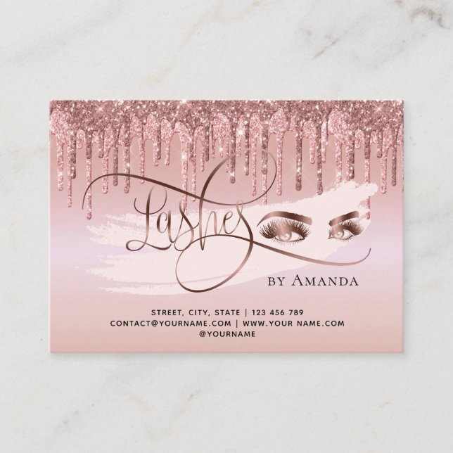 Lash Aftercare Lashes Aftercare Card Marmor Empfehlungskarte (Vorderseite)