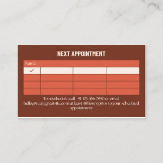 Lash Appointment Reminder Card Editable Telefonnummerkarte