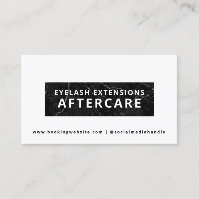 Lash Artist Aftercare Instructions Card Visitenkarte (Vorderseite)
