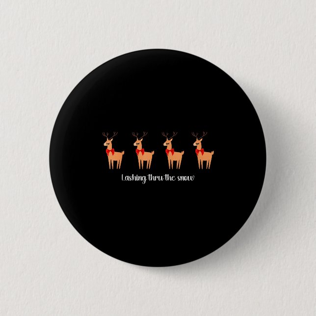 Lash Artist Christmas Reindeer Esthetician Eyelash Button (Vorderseite)