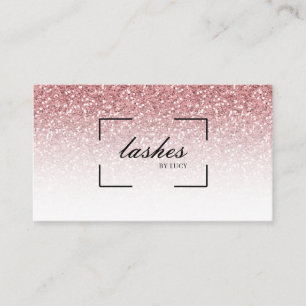 Lash Bar Beauty Salon Rose Gold Glitzer Visitenkarte