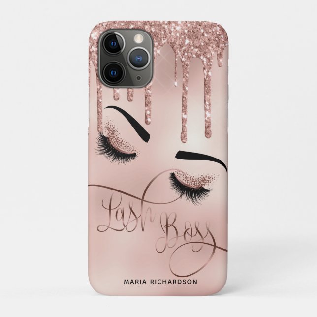 Lash Boss Makeup Eyebrow Eyes Lashes Gold Case-Mate iPhone Hülle (Rückseite)