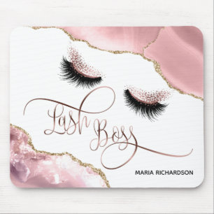 Lash Boss Makeup Eyebrow Eyes Lashes Rosa Mousepad