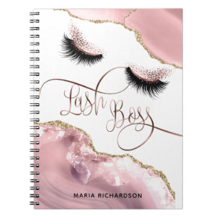 Lash Boss Makeup Eyebrow Eyes Lashes Rosa Notizblock