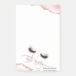 Lash Boss Makeup Eyebrow Eyes Lashes Rosa Post-it Klebezettel