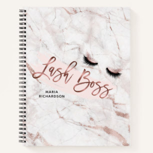 Lash Boss Makeup Eyebrow Eyes Lashes Rose Gold Notizbuch