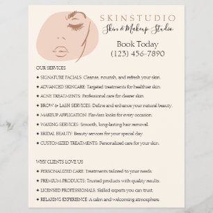 Lash Brow Beauty Kosmetik Gesicht Ästhetik Flyer