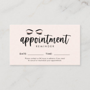 Lash, Brows, Makeup Erinnerung Card Visitenkarte