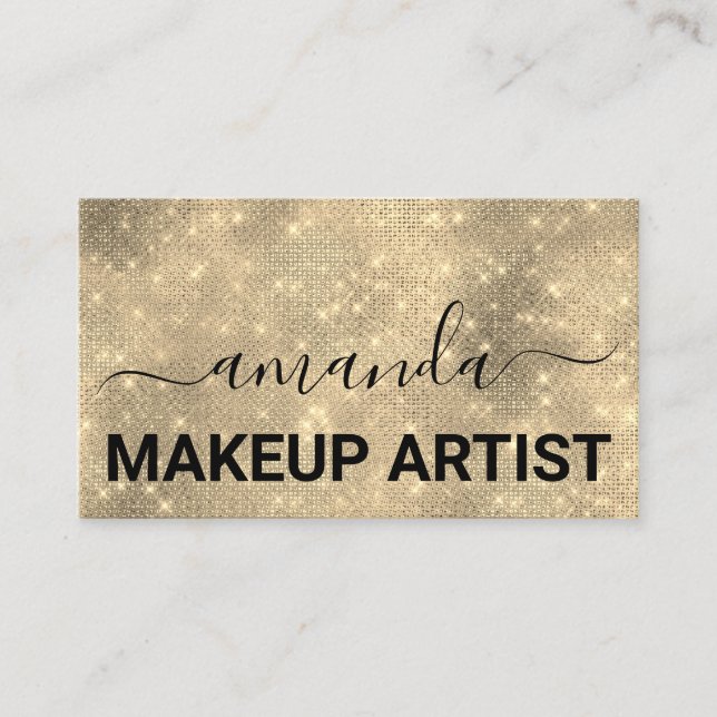 Lash Care Makeup Logo Abstrakt Gold Spark Visitenkarte (Vorderseite)