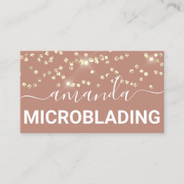 Lash Care Makeup Logo Gold Confetti Rose Visitenkarte