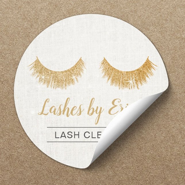 Lash Cleaner Gold Eyelash Erweiterungen Eleganter  Runder Aufkleber (Von Creator hochgeladen)