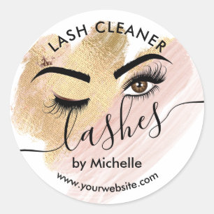 Lash Cleaner Makeup Eyes Schönheitssalon Classic R Runder Aufkleber