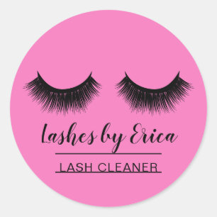 Lash Cleaner Niedlich Black & Pink Eyelash Extensi Runder Aufkleber