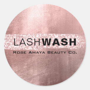 Lash Cleaner Pink Glitzer Abstraktes, benutzerdefi Runder Aufkleber