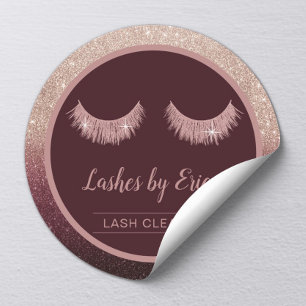 Lash Cleaner Rose Gold Ombre Eyelash Extensions Runder Aufkleber