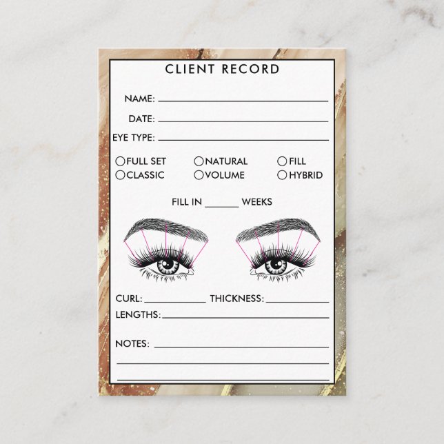 Lash Client Record Add Logo Business Card Visitenkarte (Vorderseite)
